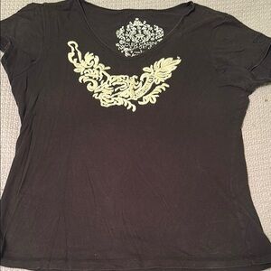 Oleg Cassini Black Graphic Short Sleeve T-Shirt
